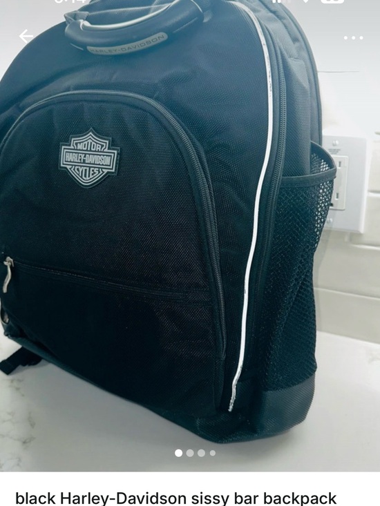 Harley-Davidson Other - Harley-Davidson Black Backpack with White Piping